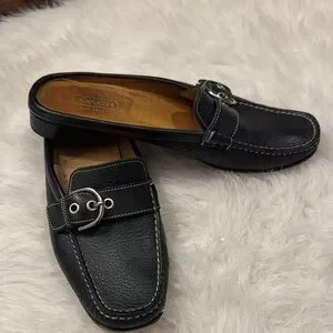 Coach | Shoes | Coach Black Leather Womens Slipon Loafers  display picture 3